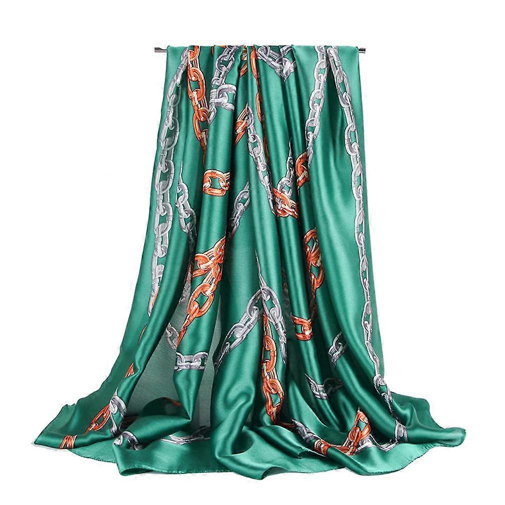 Écharpe soyeuse mince imprimée enveloppes écharpe en satin pour dame