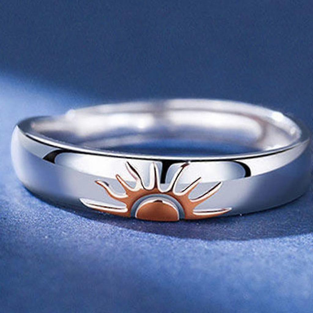 Sun And Moon Couple Rings Copper Polish Adjustable Lovers Ring For Lovers