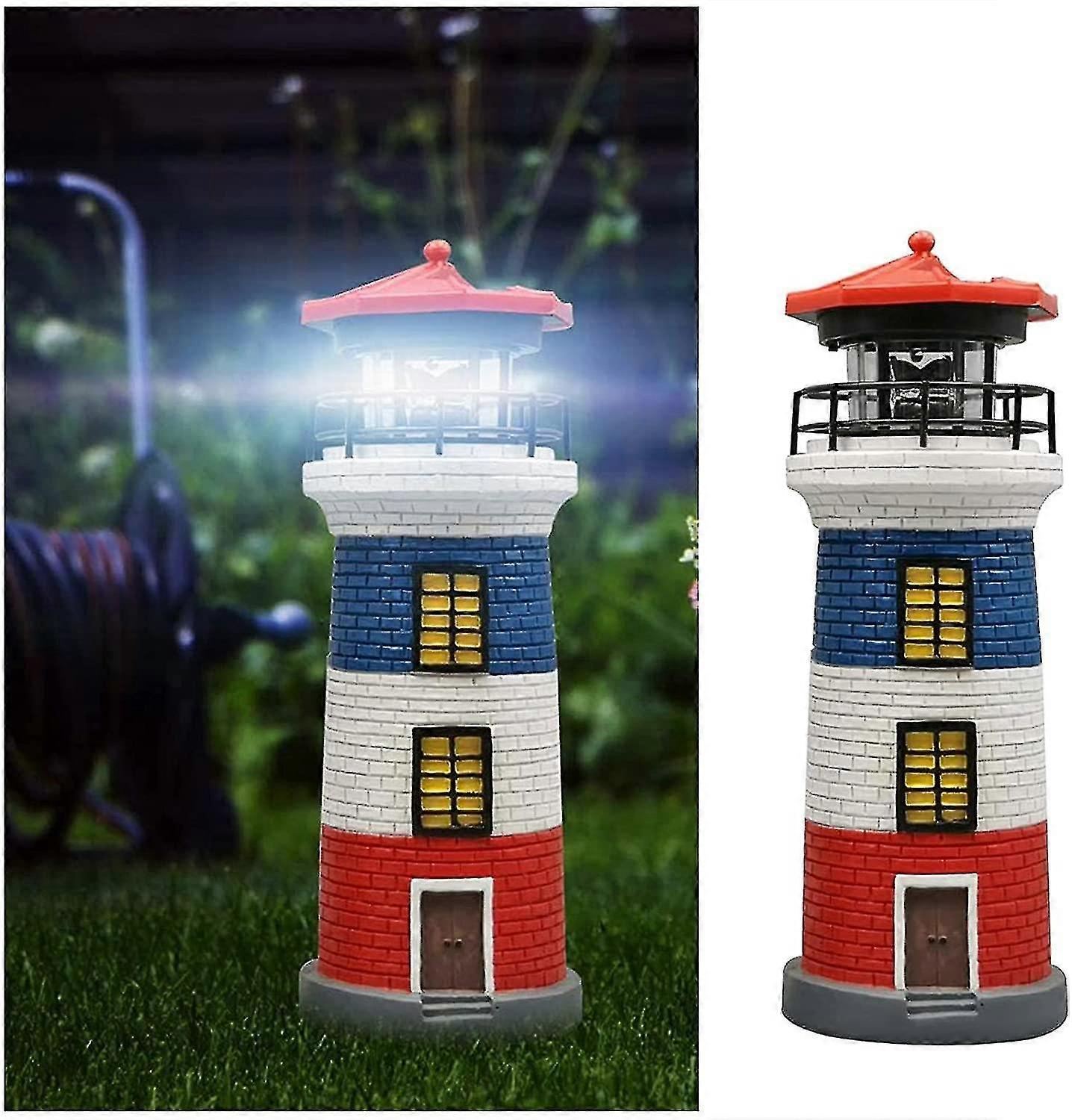 Solar Lighthouse Garden Lighthouse Solar Led Lighting Rotating Decorative Lamp