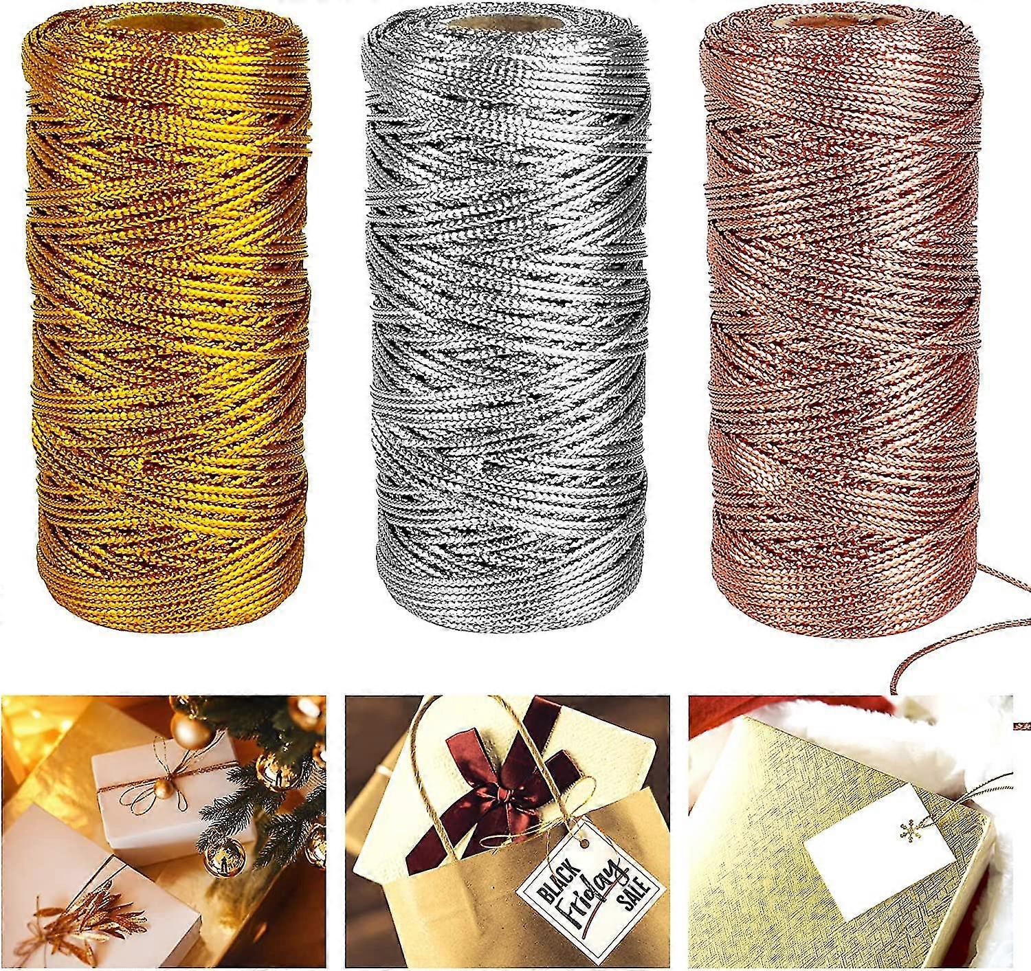 Metallic Cords Metallic Tinsel Cord Rope Non Stretch Metallic Twine String Wrapping Hanging Card Diy Craft