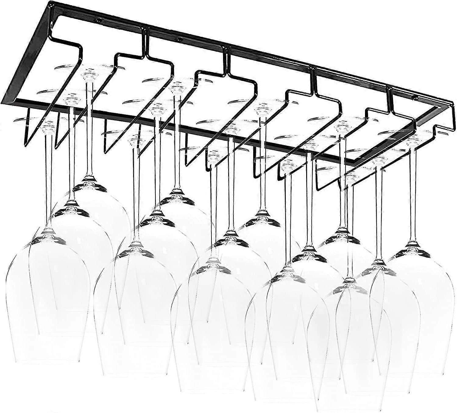 Stemware Rack, Hanging Wine Glass Holder For Kitchen Black