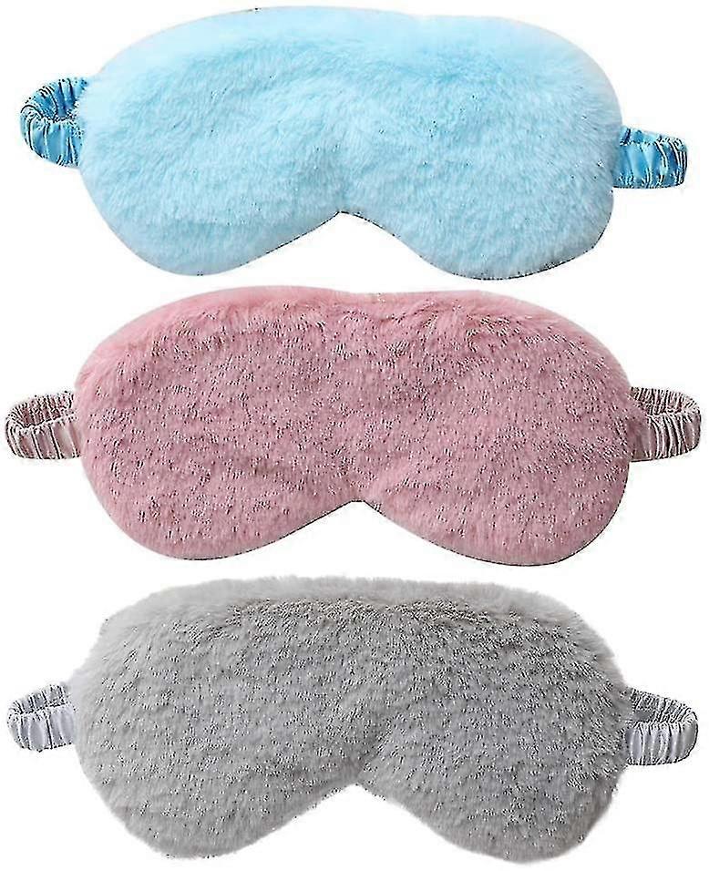 Plush Eye Mask For Women, 3 Pc