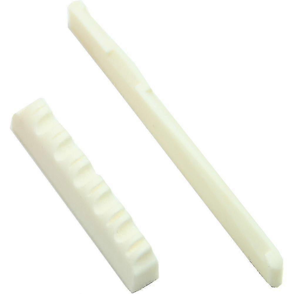 1set Ivory Bone Bridge Saddle And Nut For 6 String Acoustic Guitar