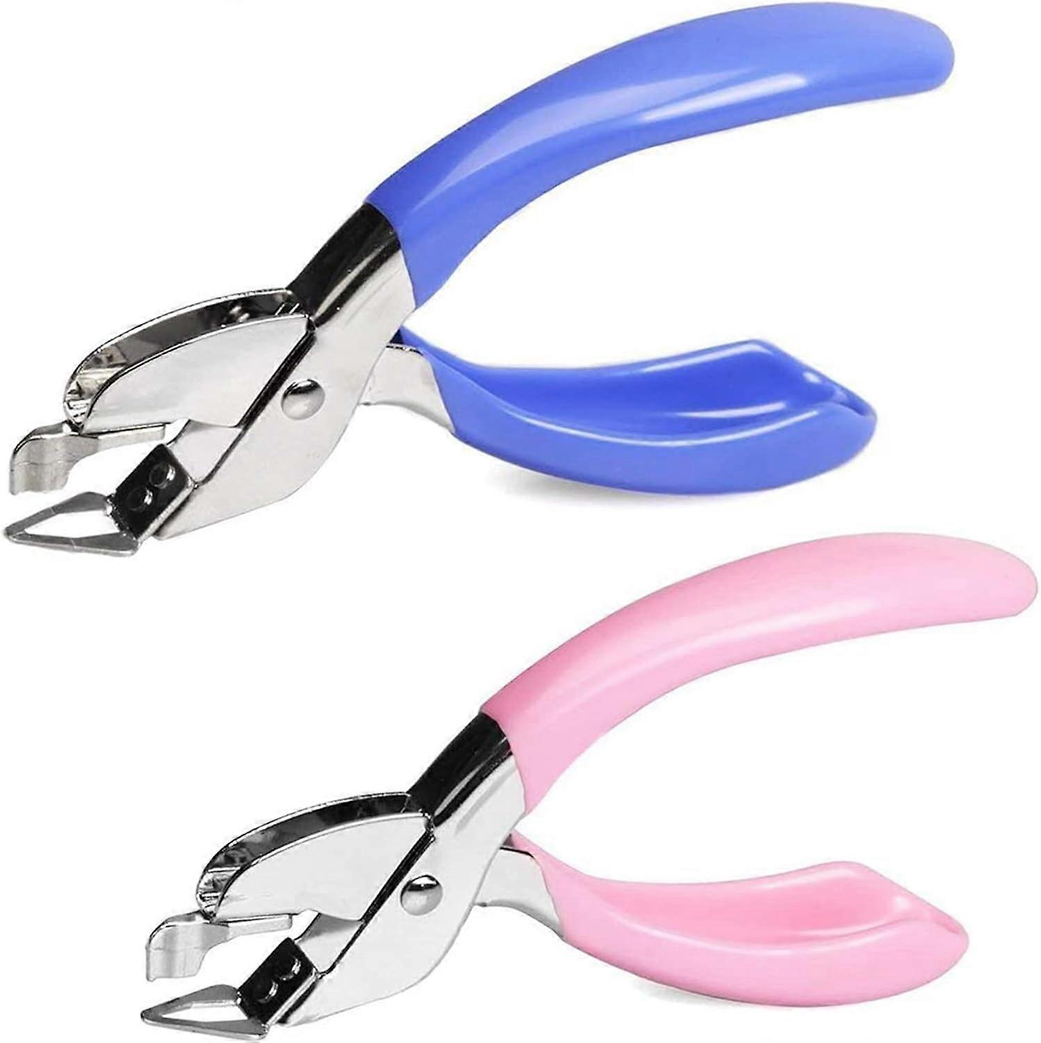 Staple remover 2pcs with rubber handle, effectively remove staples, remove staples in 2 seconds.
