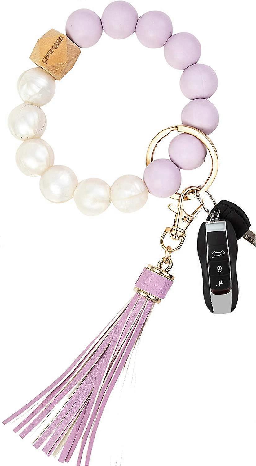 Silicone Key Ring Bracelet Wristlet Keychain for Women, Bangle Key Chain for Circle Wrist Bracelet for Car Keys Keychains