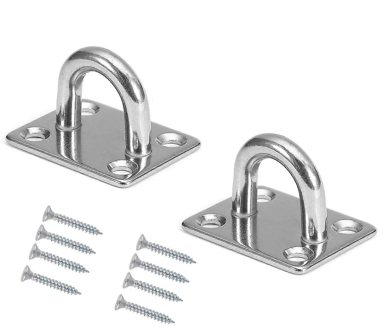Βαρέων καθηκόντων U Staple U Hooks 60mm πιάτο ματιών μαξιλαριών με τον γάντζο οροφής τρυπών τοποθετεί τον γάντζο με τις βίδες για το ανώτατο όριο τοίχων που κρέμεται - πακέτο 2-MXBC