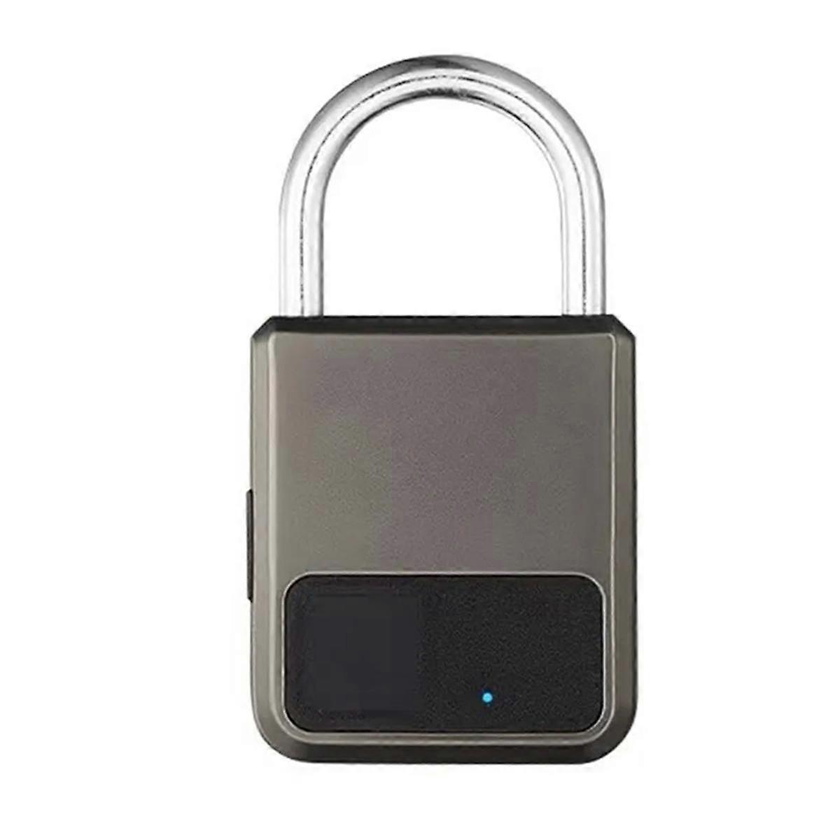 Smart Portable Fingerprints Tuya APP Pad Lock with USB Key Support for Emergency(Grey)