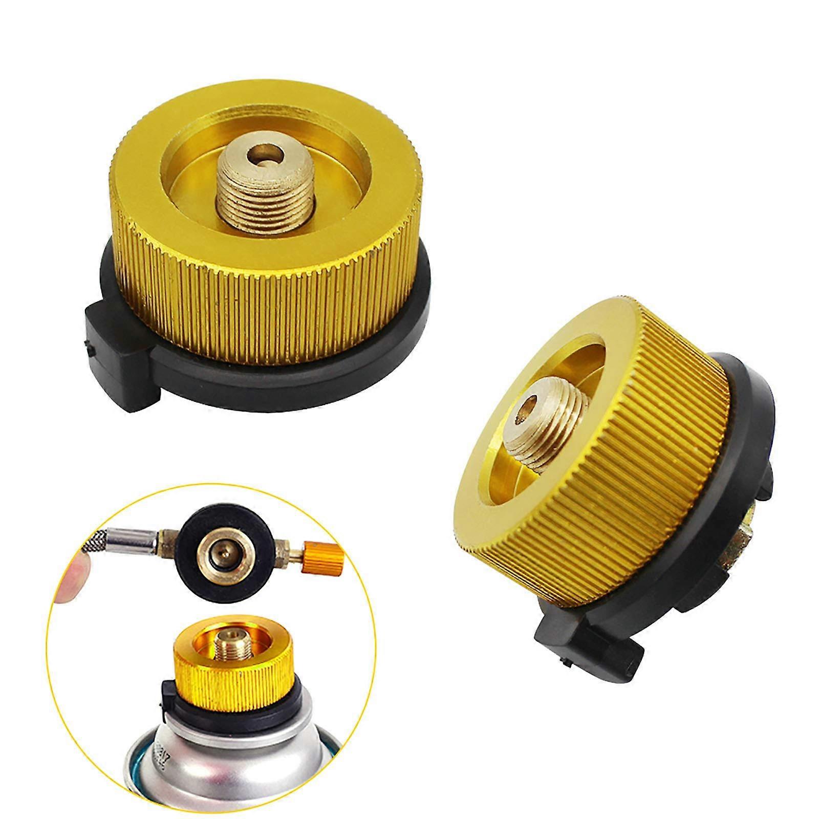 2 Pcs Camping Gas Cylinder Adapter Gas Conversion Head Adapter Nozzle Connector Gas Stove Valve Adapter for Butane Canister to Screw on