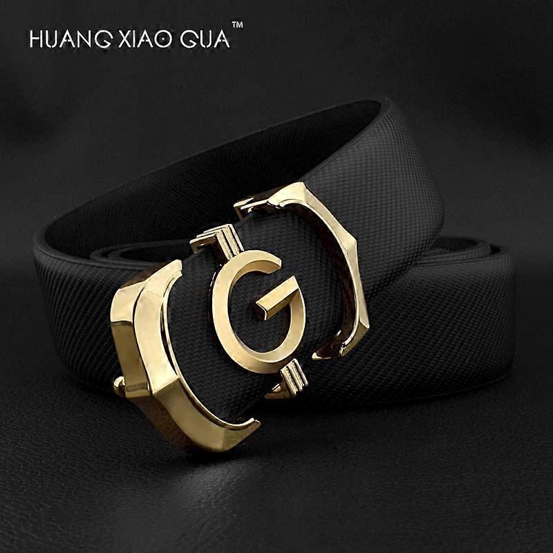 black and gold mens designer belt