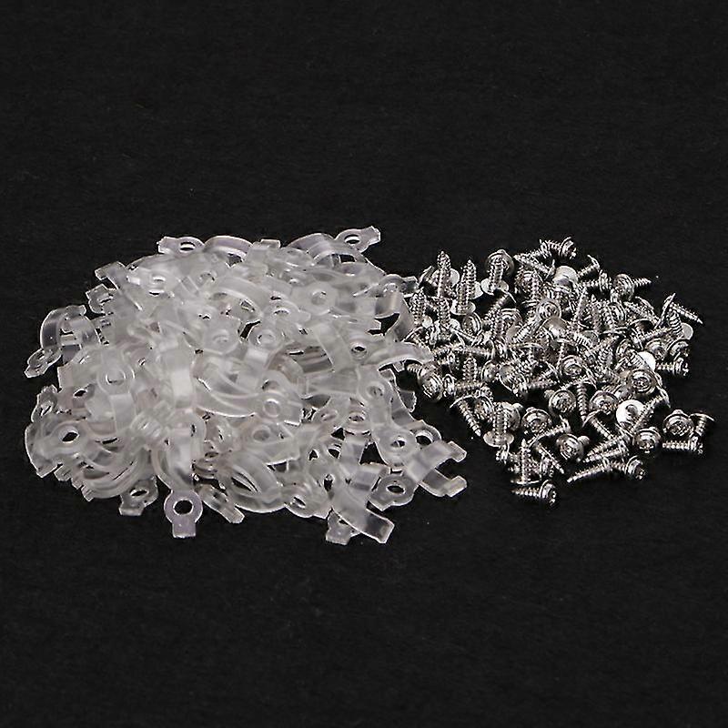 100 Pcs Mounting Bracket 10mm Fixing Clip For 5050 Led Strip Light With Screws