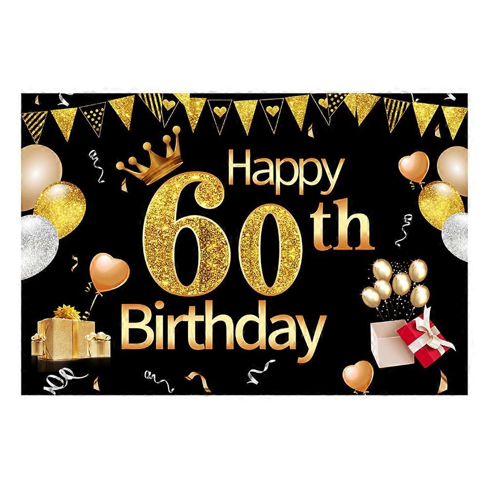 Crown Background Cloth Banner Backdrop Balloon Photographic Prop for 60th Birthday (210x150cm)