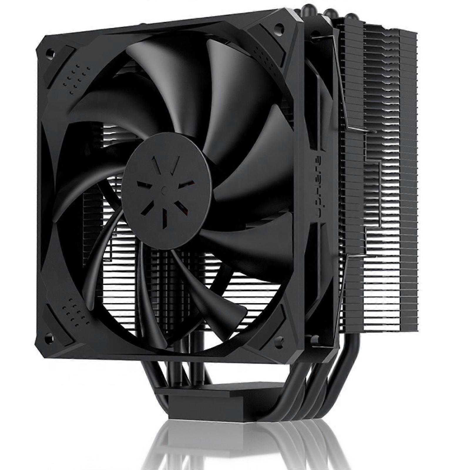 Dissipatore d'aria per CPU ad alte prestazioni 4 tubi di calore in rame Coperchio del dispositivo di raffreddamento della CPU Ventola PWM da 120 mm a basso rumore - Intel LGA 1700/1200/115X, AMD AM5/AMD4 tutto nero -GSLA