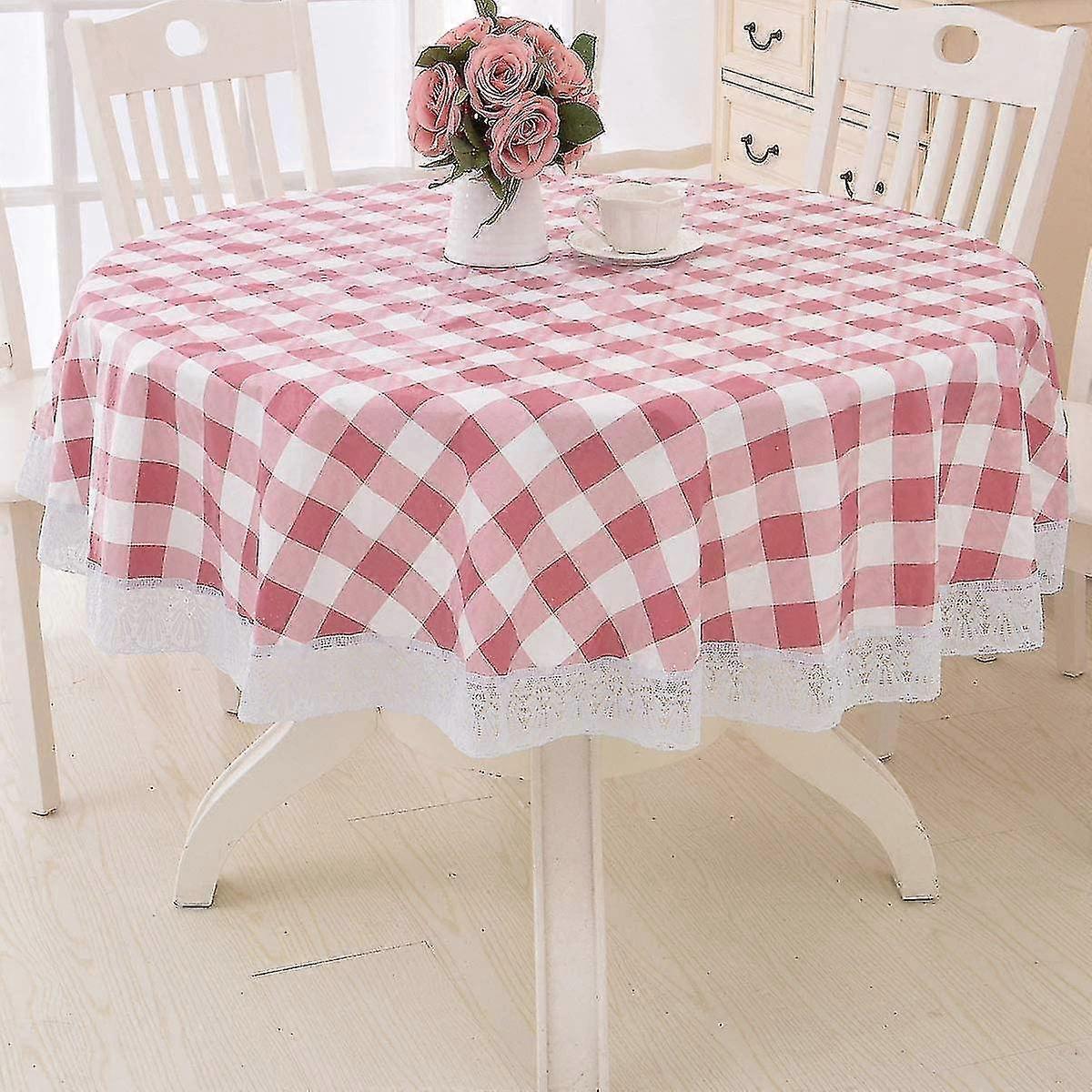 Round Vinyl Lace Tablecloth Waterproof Pvc Plastic Tablecloth