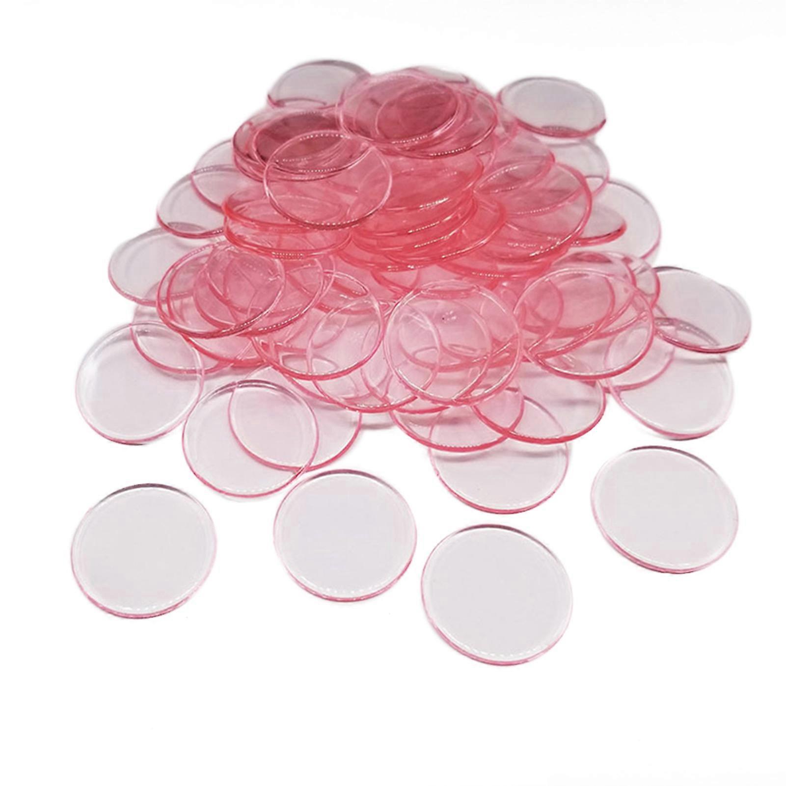QingHai 100Pcs 19mm Bingo Chips Transparent Color Counting Math Game Counters Markers