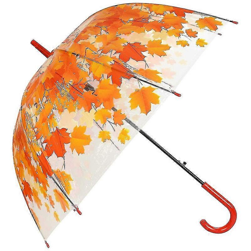 Clear Umbrella,automatic Windproof-dome Umbrella(yellow) xh