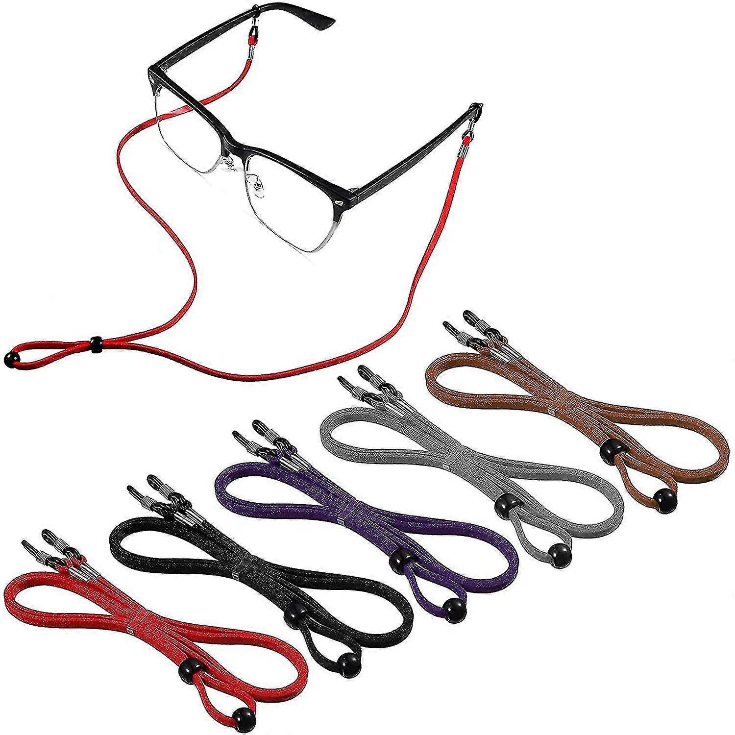 5 Pcs Eyeglass Strap Chains Cord Adjustable,sports Pu Leather Glasses Strap