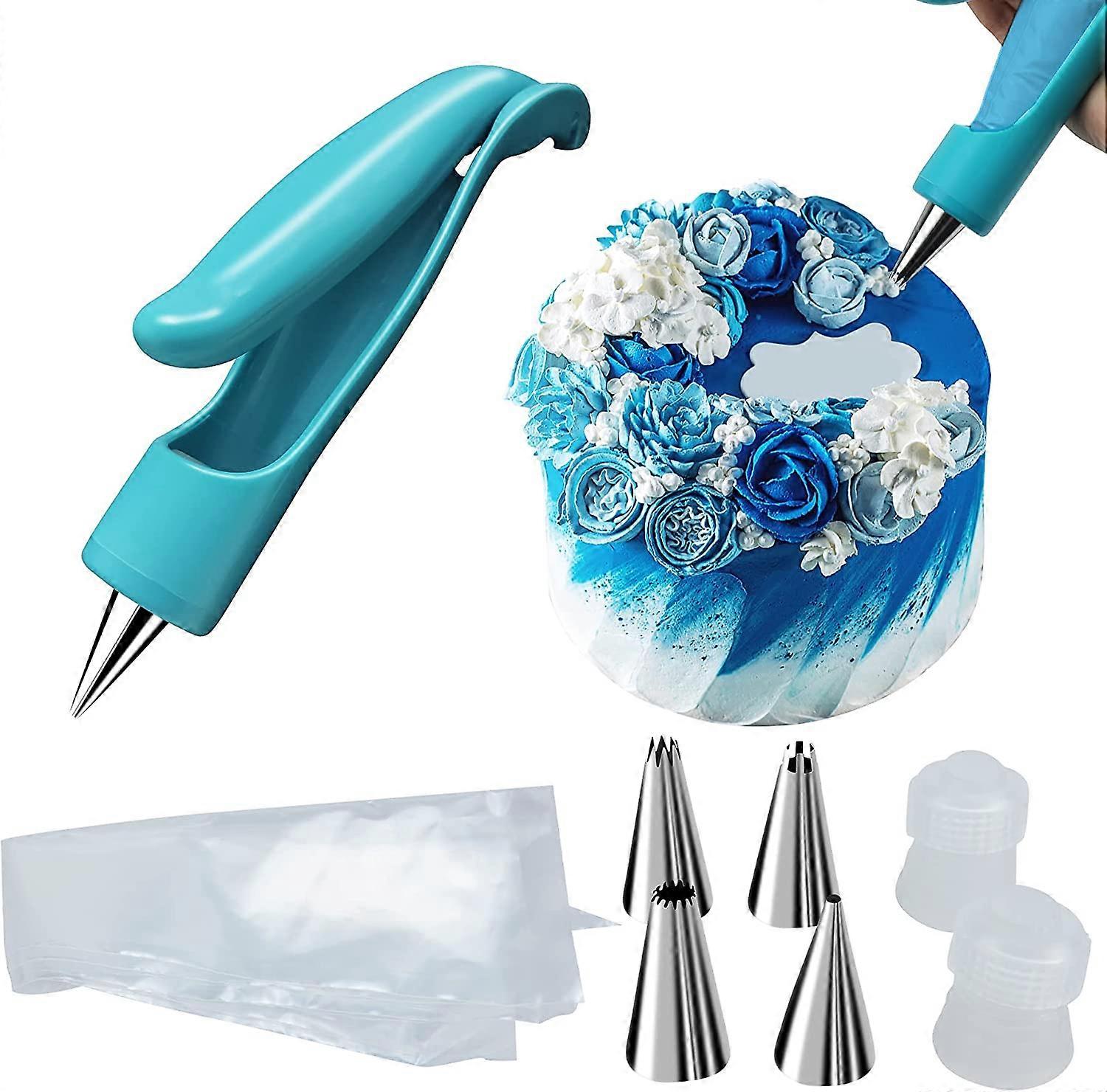 Cake decorating kit Icing pipe tool kit Baking supplies with 4 different-shaped nibs 4 nozzle decora