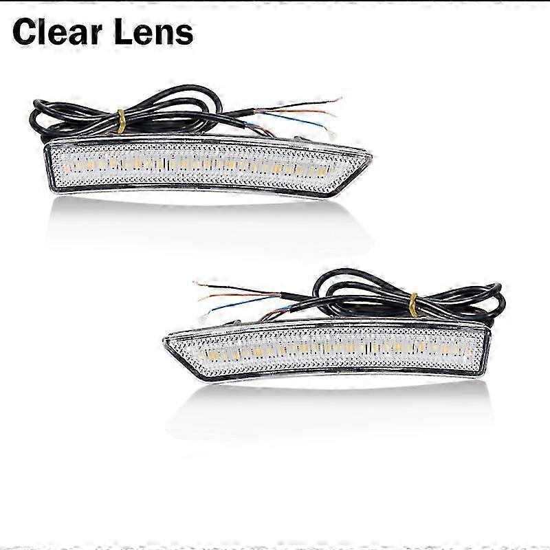 Sequential Amber LED Front Side Marker Lamps w/ White DRL/Driving Light For 2019-2022 Lincoln Nautilus For 2016-2018 Lincoln MKX