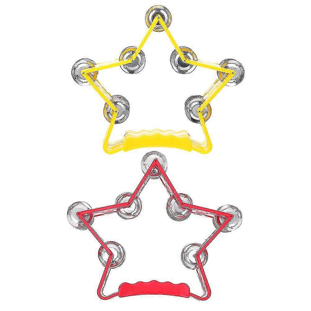 2pcs Handheld Bells Percussion Instruments Hand Bells Party Cheering Props