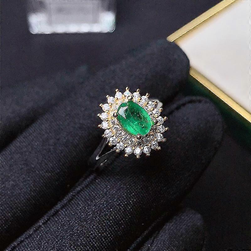 Cadou pentru iubita iubit 925 argint Sterling Natural Smarald Inel 1 Karat Gem gura