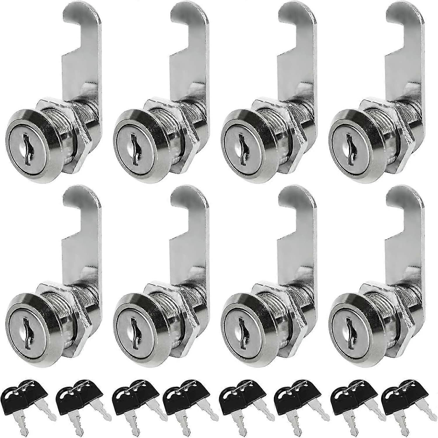 Set Of 8 Locks Universal Mailbox, 20mm Metal Cabinet Lock, Barrel With Zinc Alloy Letters