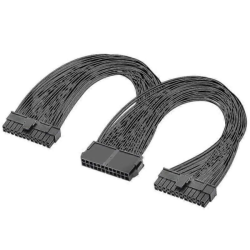 مزود طاقة PSU مزدوج 24 سنا ATX كابل مقسم اللوحة الأم ، 24Pin (20 + 4) للوحة الأم ATX Extensi