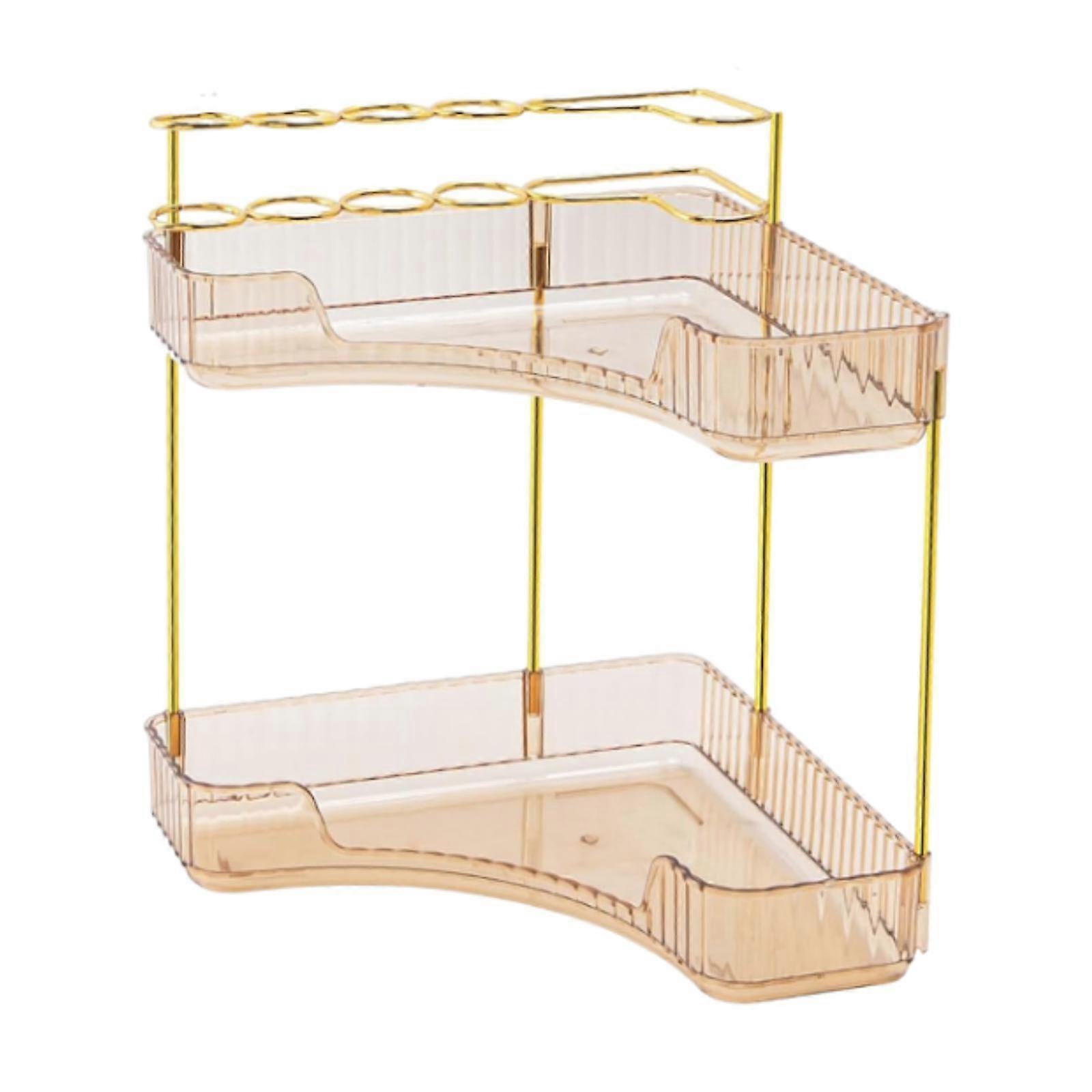 Corner Bathroom Organizer Makeup Storage Holder for Shampoo Bedroom Bathroom Light Brown
