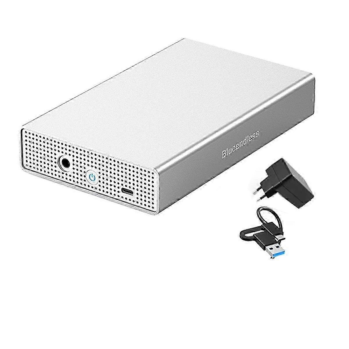 Sas Hard Drive Enclosure Usb C To 2.5/3.5 Inch Sas/sata Support Max 20gb Disk External Hdd Case Eu