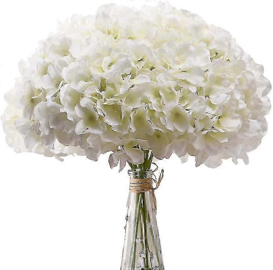 10 pcs White Silk Flower Head Artificial Hydrangea Decoration