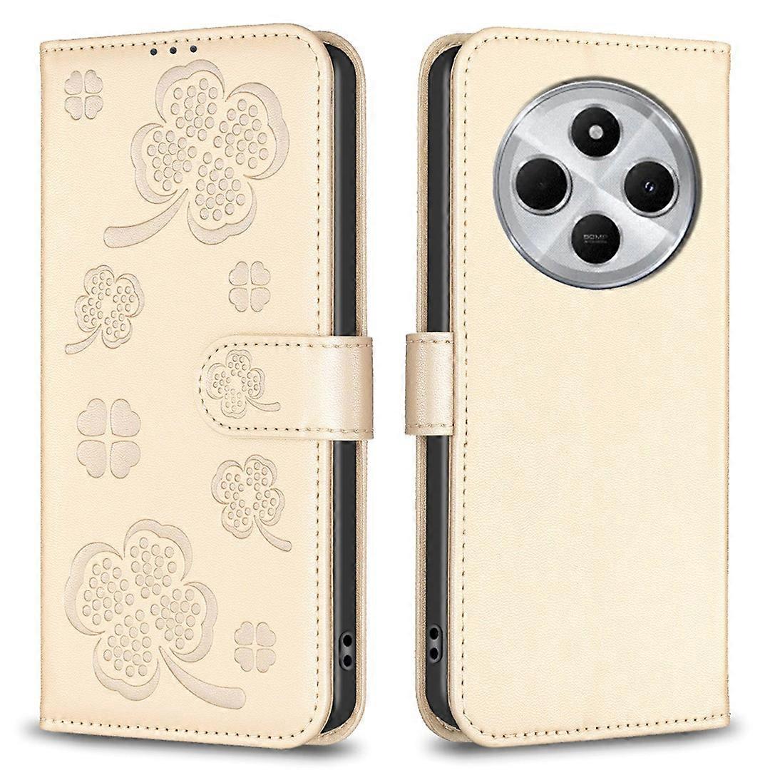 For Xiaomi Poco C75 4G Redmi 14R 5G 14C 4G Case Clover Pattern Wallet Stand View Leather Phone Cover