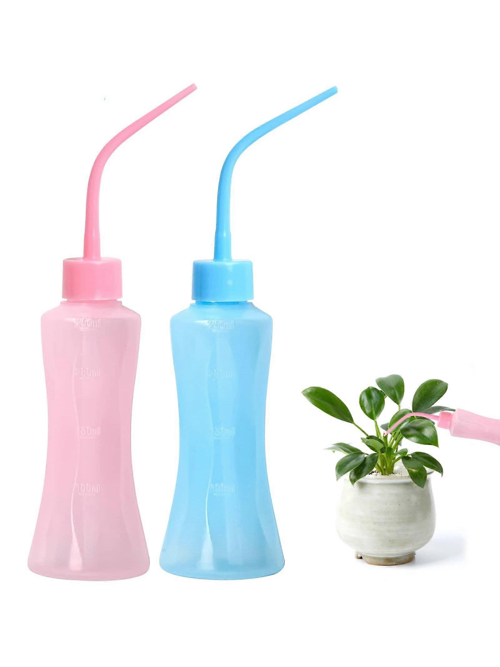 Pack of 2 Washing Bottles Plastic 250 ml Squeeze Bottle Squeeze Bottle Pink and Blue Plants Bottle Squeeze Bottle Laboratory Bottle for Gardening Indu