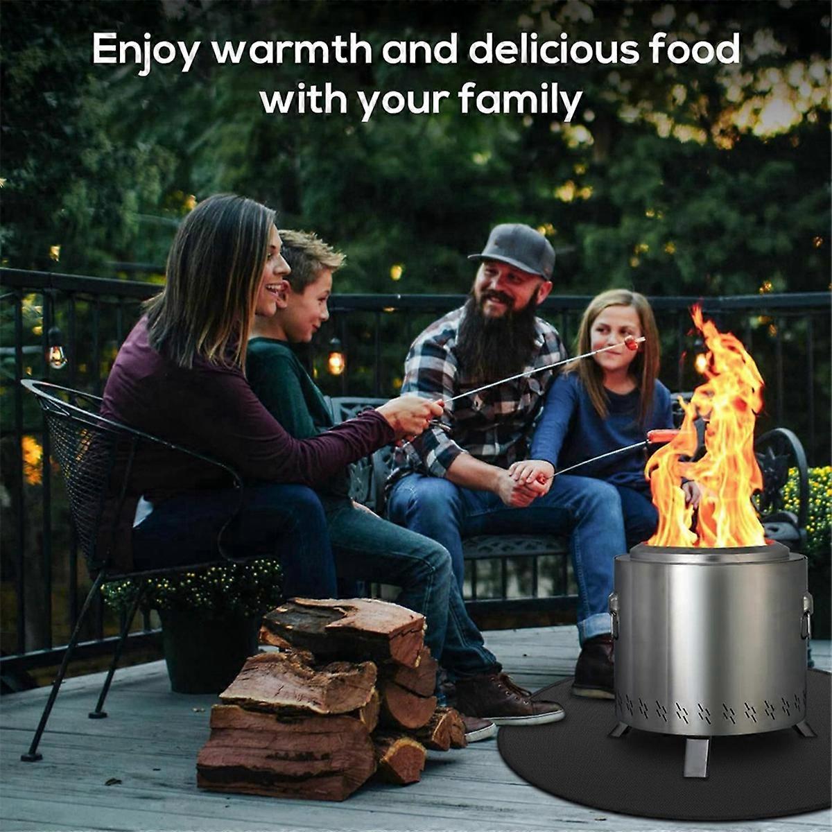 Fire Pit Mat for Bonfire,Double-Sided Fireproof Firepit Mat Round Fire Pit BBQ Mat for Under Grill