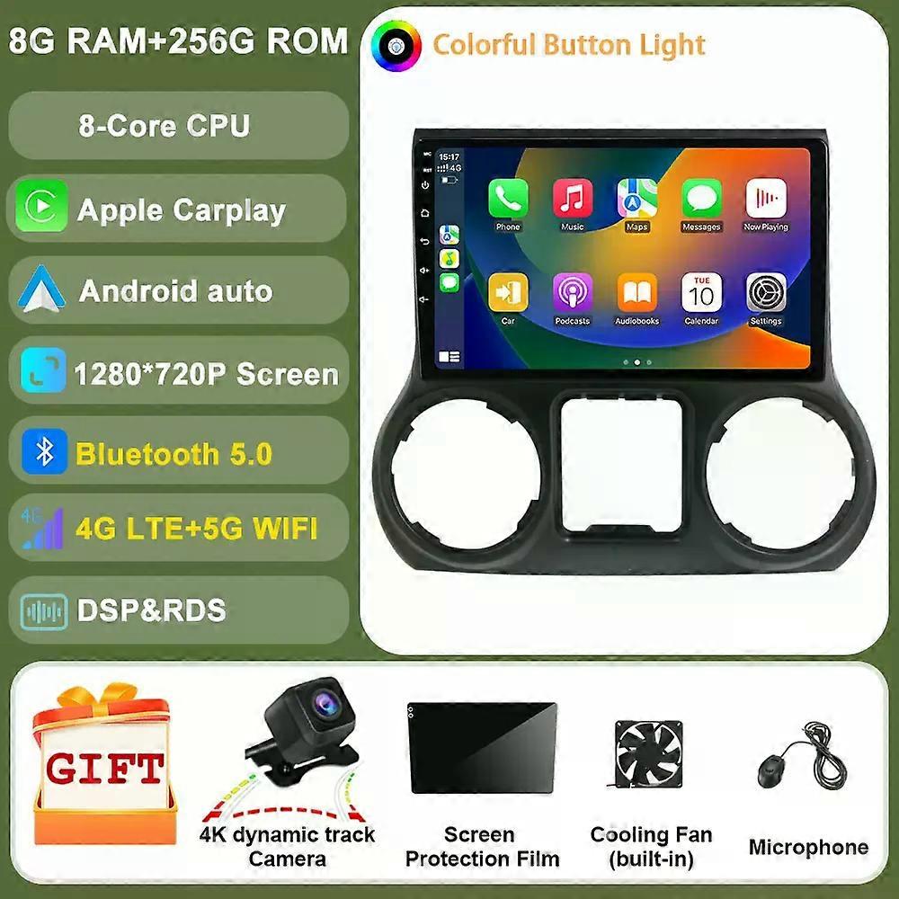 Unità principale Android 13 per Jeep Wrangler 3 Jk 2015-2020 Autoradio Lettore radio multimediale Gps Navigazione Video Audio stereo 4g Dsp