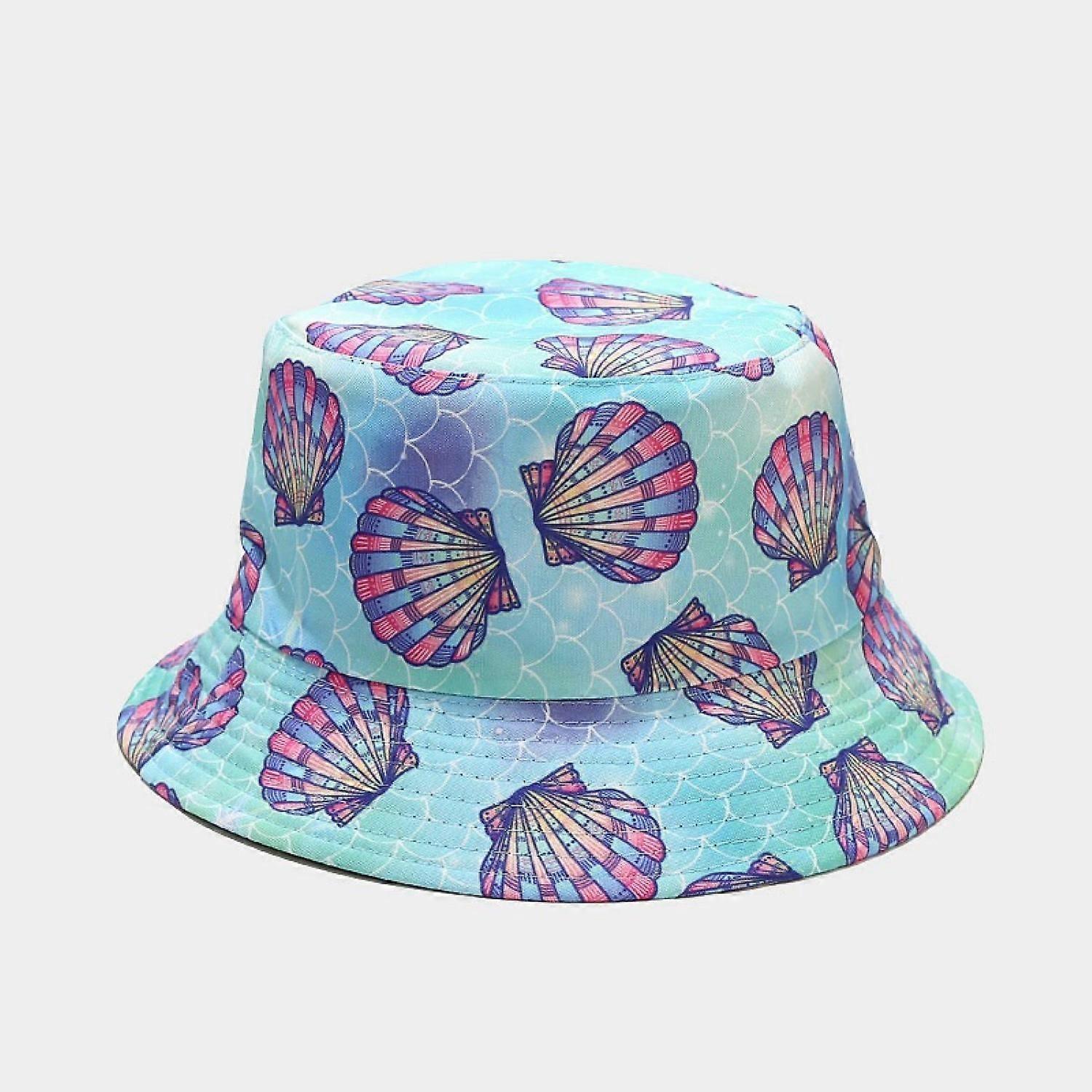 Packable Reversible Sea Animals Printed Fisherman Bucket Sun Hat, Many Patterns