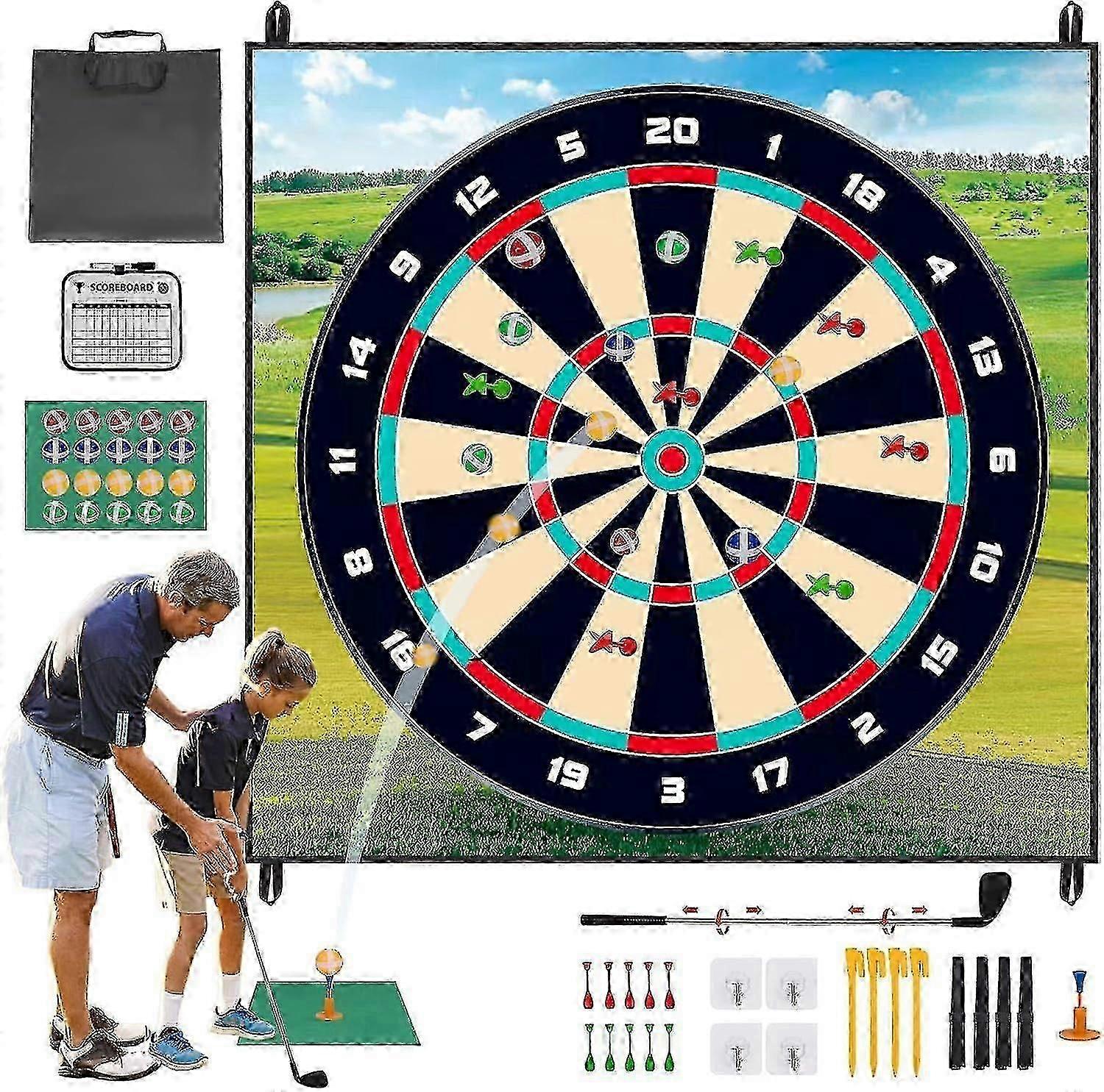 Golf Chipping Game Set, Sticky Golf / Dart Övning Slagmattor för Inomhus Utomhus Barn Vuxna, 100% Ny
