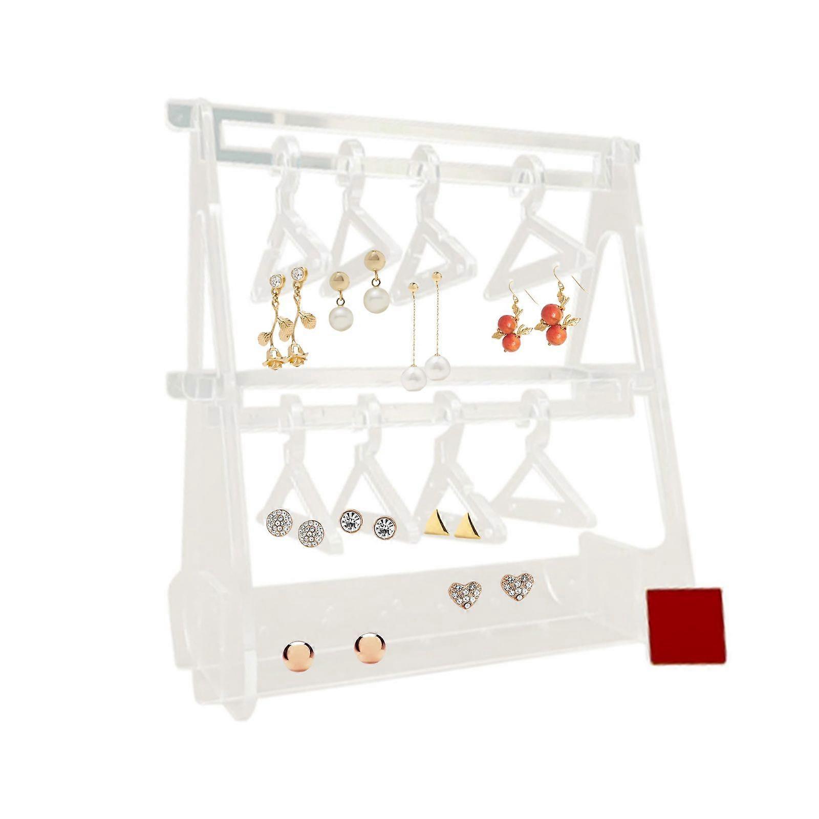 Acrylic Earrings Desktop Storage rack - Double layer (free 8 hangers)