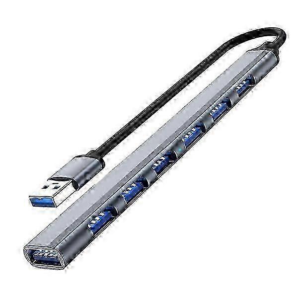 USB3.0 para USB2.0/3.0 USB HUB com 7 portas cinza prateado
