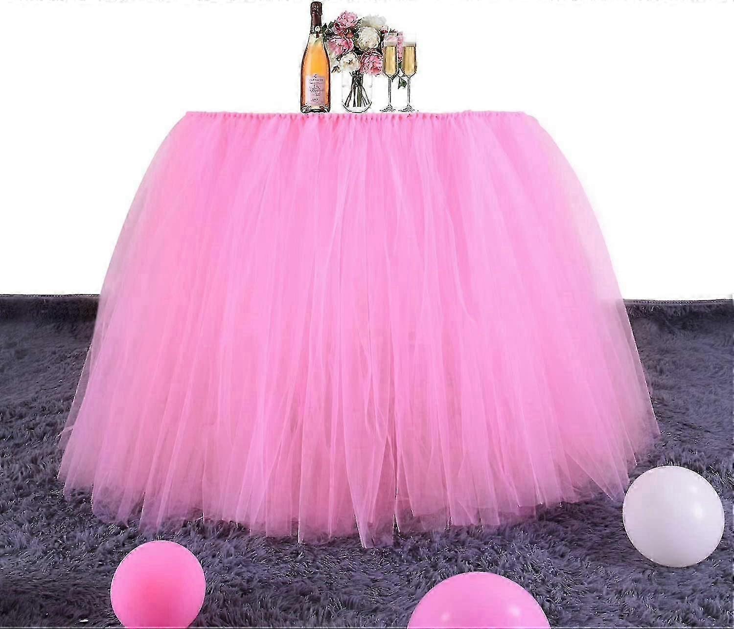 تول تنورة الجدول ، المصنوعة يدويا أدوات المائدة الجدول غطاء التفاف للحفلة ، استحمام المولود الجديد ، الزفاف ، عيد الميلاد ، عيد الميلاد ، حفلة النوم ، فتاة الأميرة - 1 ياردة