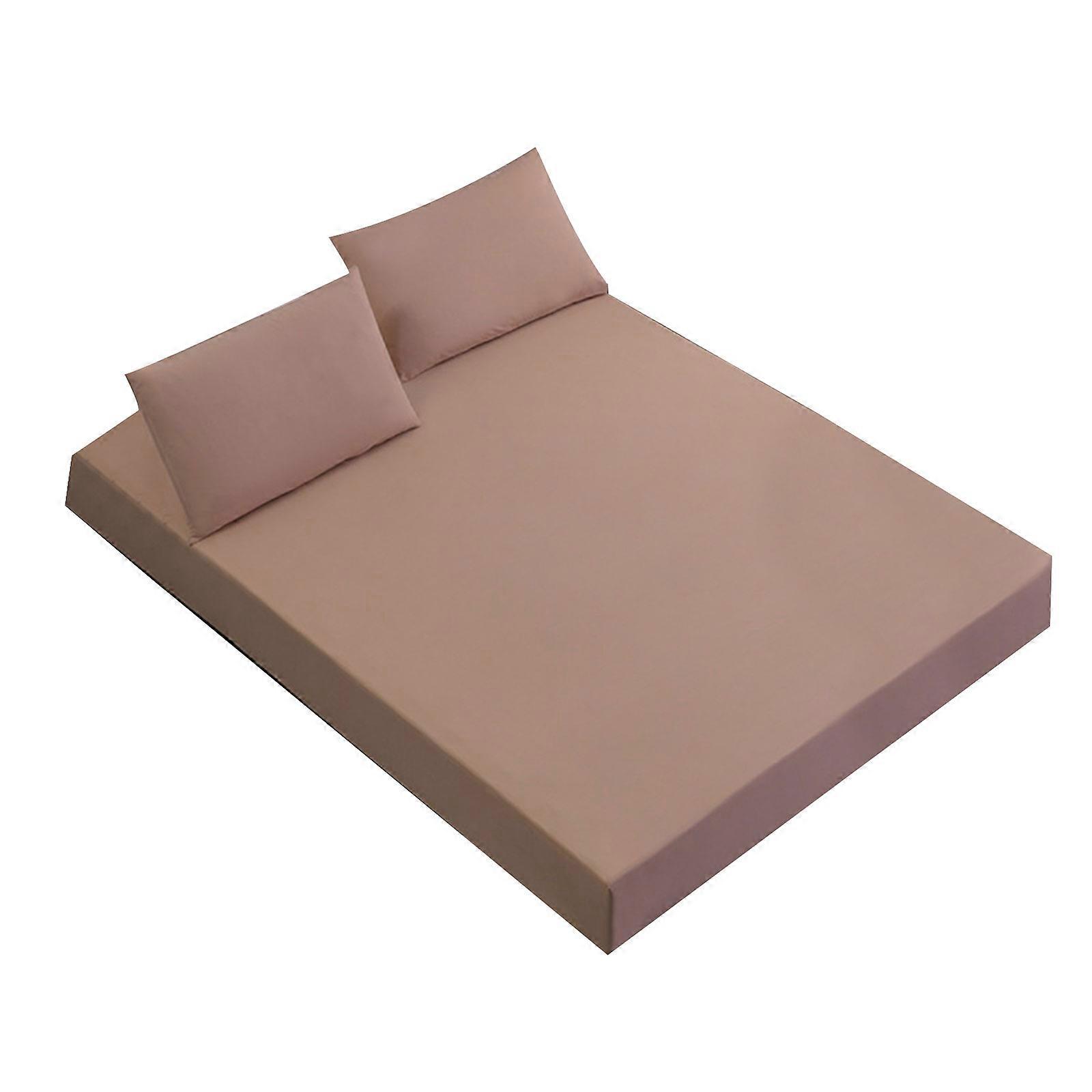 Waterproof Mattress Cover Solid Color Bed Fitted Sheet with Elastic Band Anti-slip Mattress Protector for Single Double  S 8