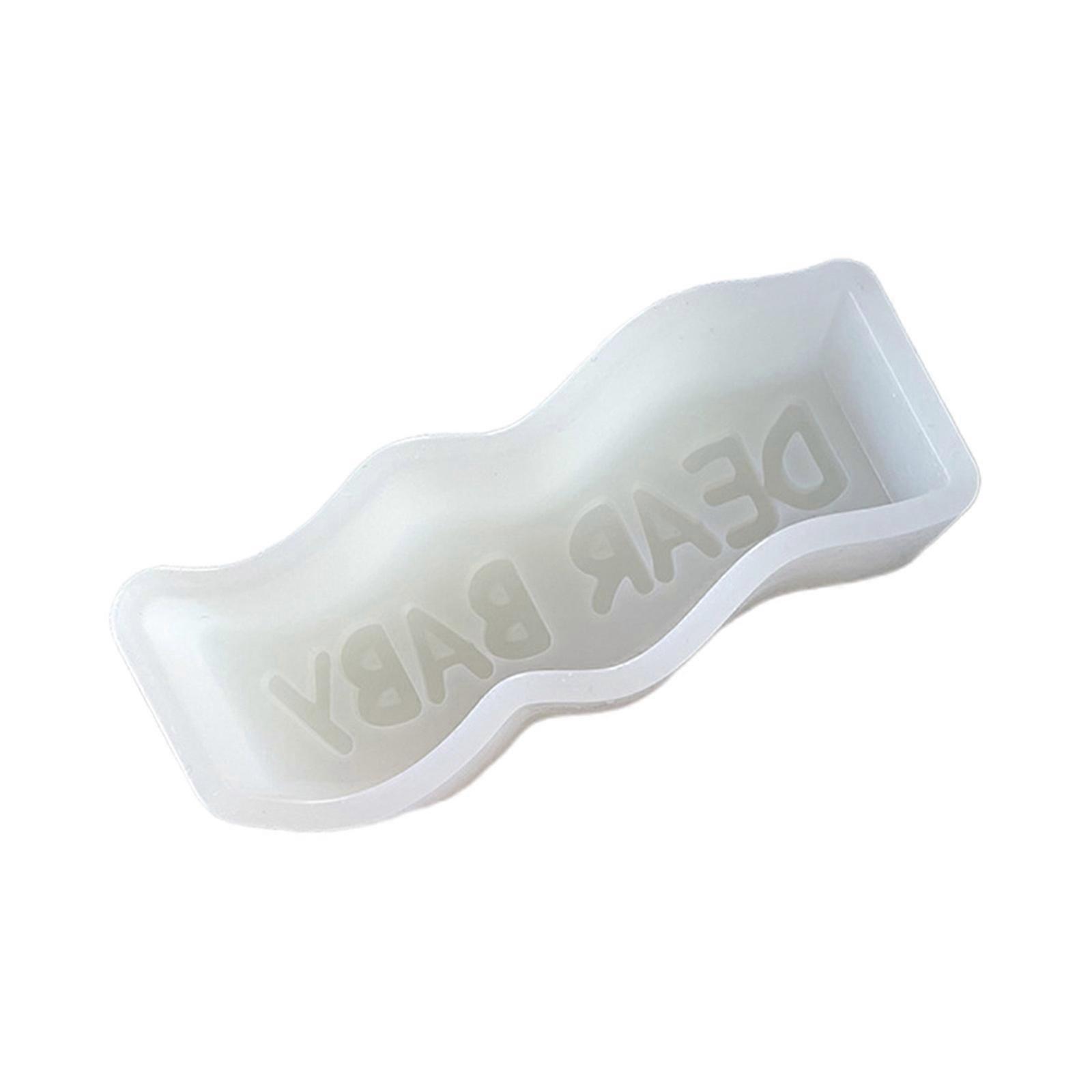 3D Letters Wave Silicone Mold DIY Candle Soap Aromatic Plaster Mould for Handmade Chocolate Dessert Baking Decorating Tool Molds