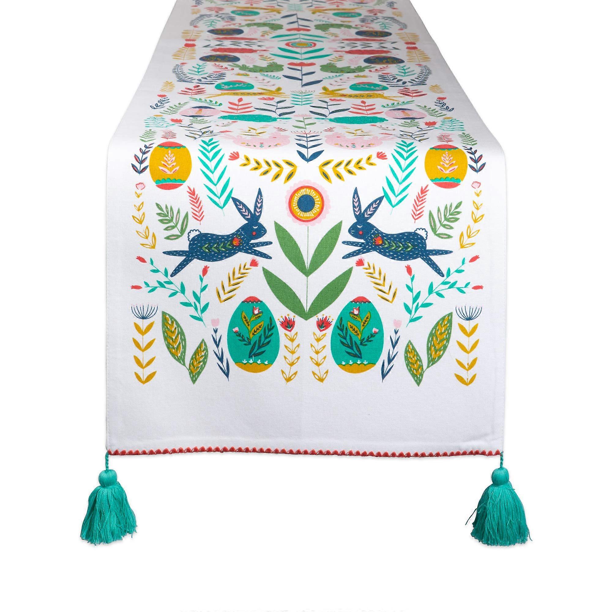 Easter folk table runner for kitchen tabletop decoration 14x72