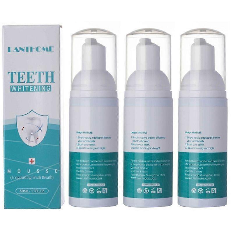 3Pcs Λεύκανση Δοντιών Μους Απολέπισης Δοντιών Μους Καθαρισμού Φροντίδα Δοντιών Φρέσκος Αφρός Στοματικής Φροντίδας Καθαρισμού