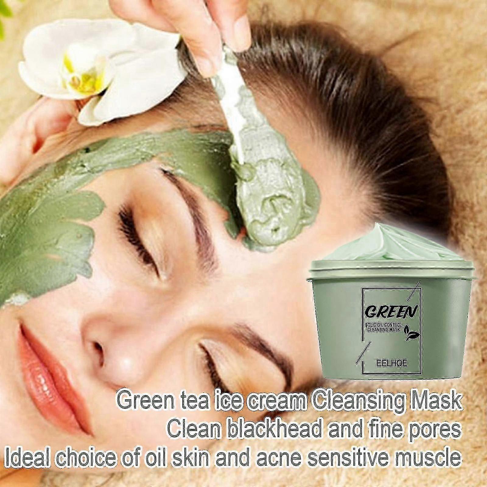 国境を越えた緑茶マッドマスク保湿保湿クリーン毛穴塗抹マスク肌の若返り