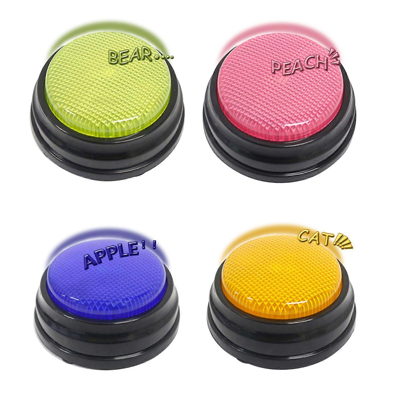Recordable Talking Button with Led Function Learning Resources Buzzers Pink