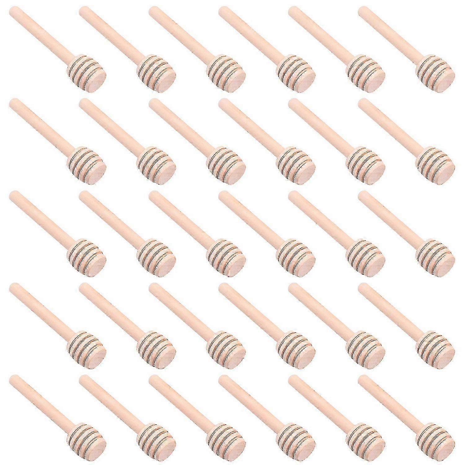 30 Pcs Mini Wood Honey Dipper Sticks, 3 Inch Server For Honey Jar Dispense Drizzle Honey