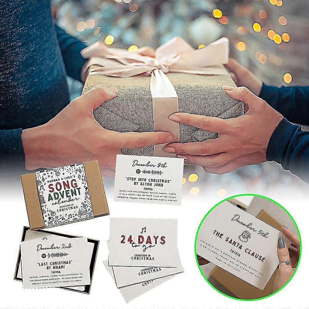 24pcs Countdown Greeting Card Eye-catching Christmas Advent Calendar Diy