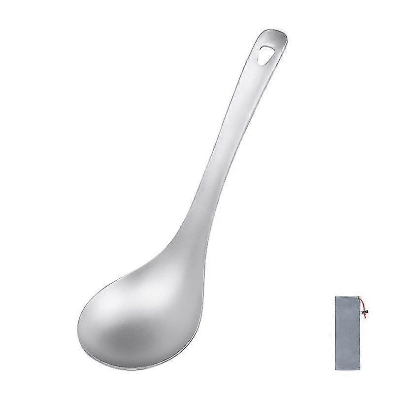 Pure Titanium Outdoor Long Handle Soup Spoon Lightweight