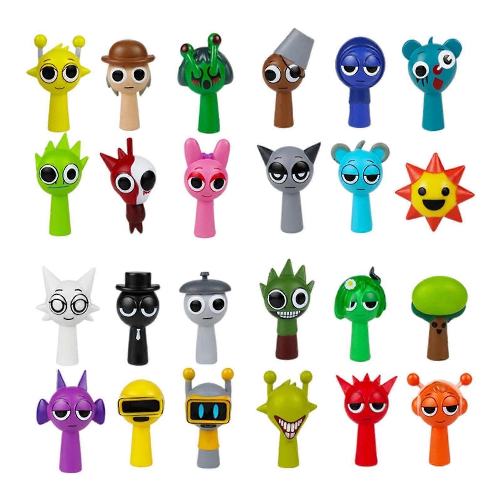 Sprunki Figures Set Party Favors Figurines de poupées colorées pour les fans et les amis Cadeau 24pcs