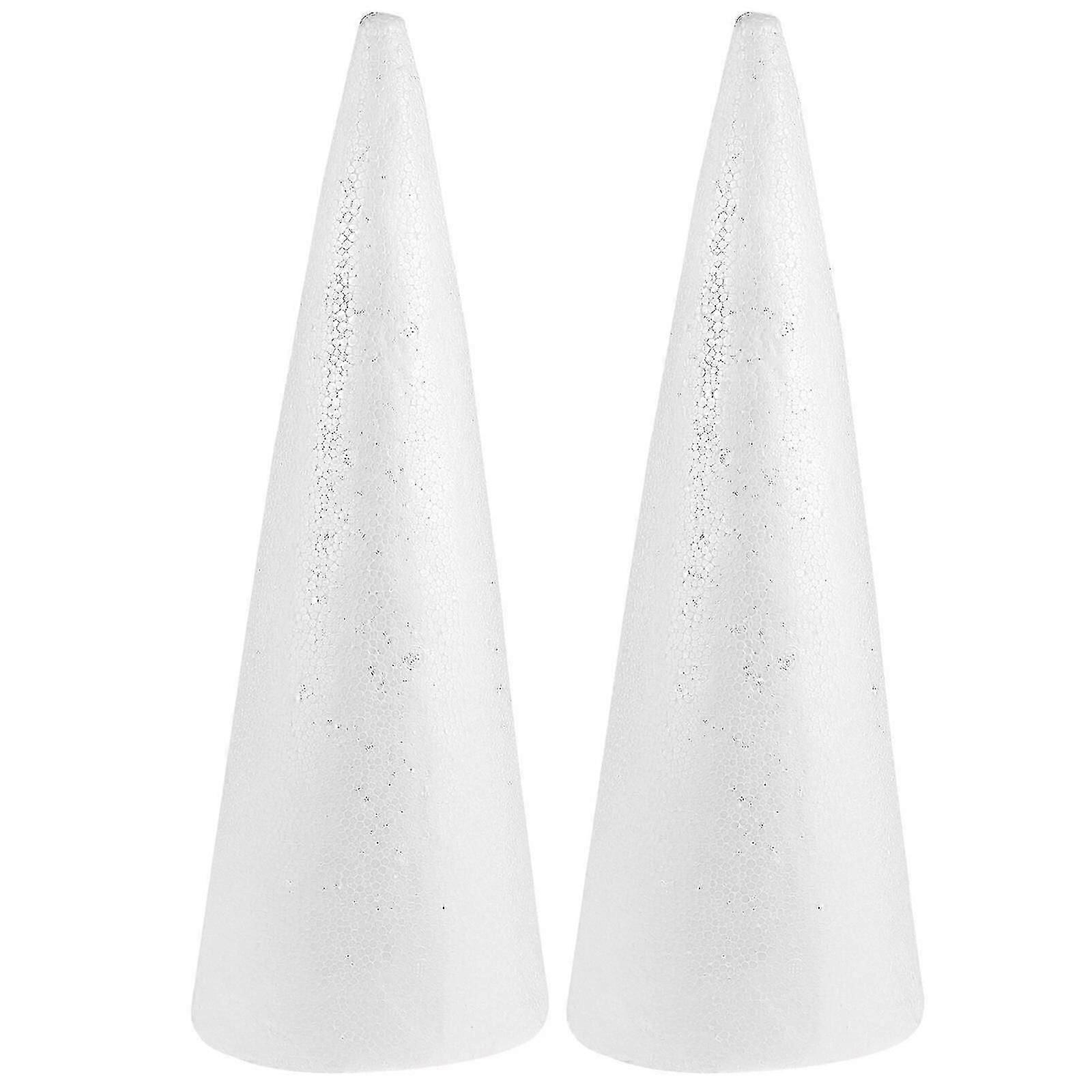 2 Pcs Embellishments Crafting Small Styrofoam Cones Craft Foam Cone Set Cone Shaped Foam Styrofoam Cone Crafts