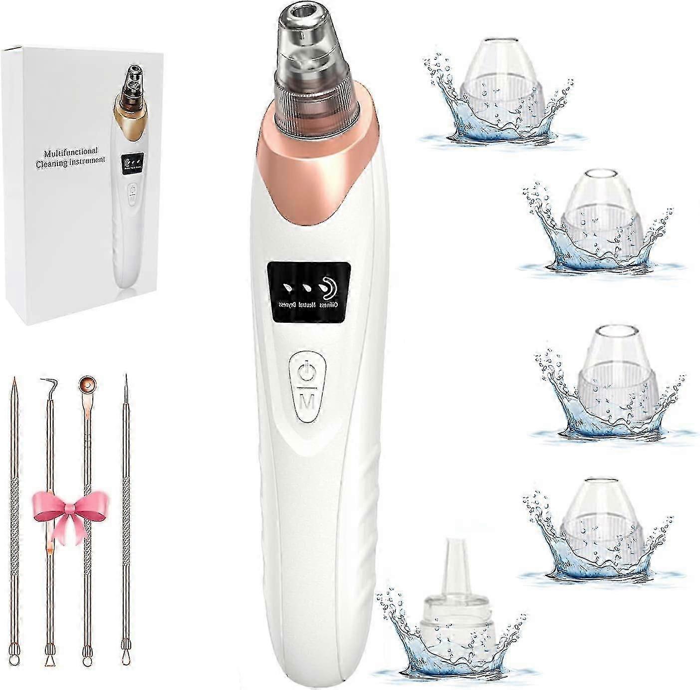 2024 New Blackhead Remover Pore Vacuum,Facial Pore Cleaner-5 Suction Power,5 Probes,USB Rechargeable
